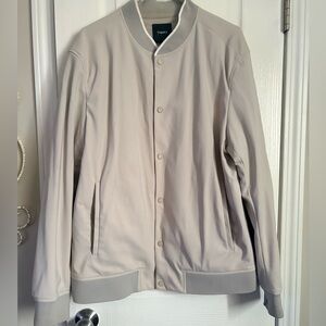 Theory Murphy Precision Ponte Bomber Jacket - Men's XL - Neutral Beige